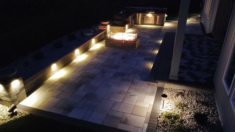 Outdoor gathering area on a residential property